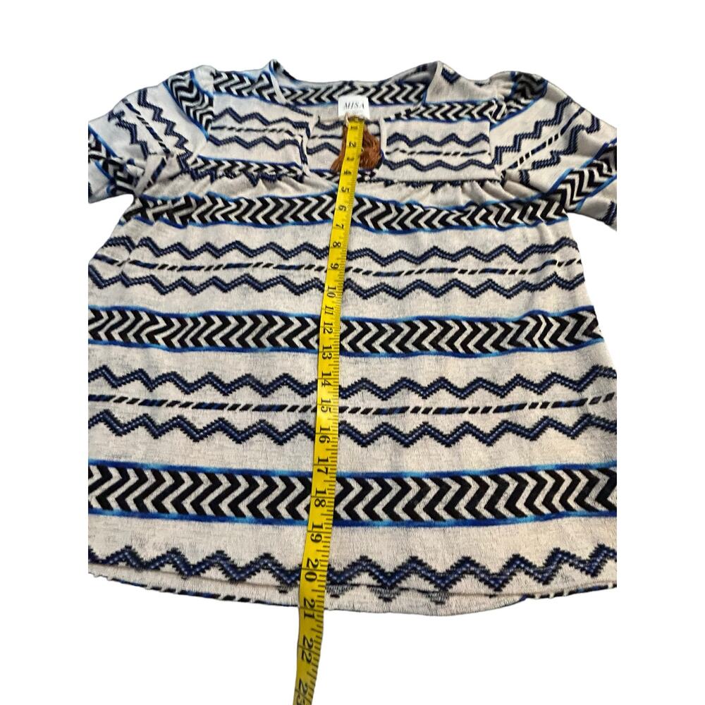 Misa Los Angeles Althea Blue Zig Zag Top - Size XS - Picture 8 of 10